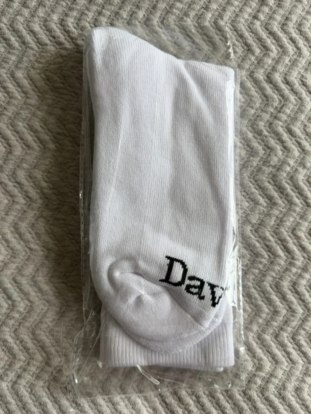 David Protein Bars White Crew Socks Athletic Gym Fitness Unisex New